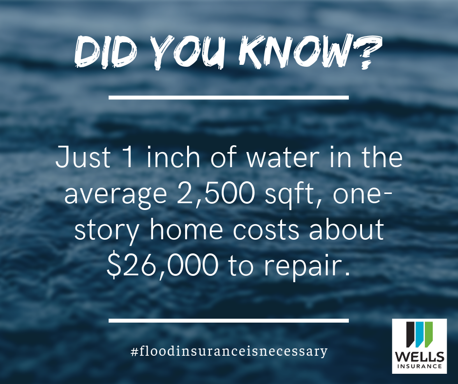 Just one inch of water in the average home costs about $26,000 to repair